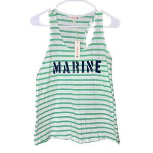 Sundry Marine Green White Striped Racerback Tank Top Size 0 XS NWT